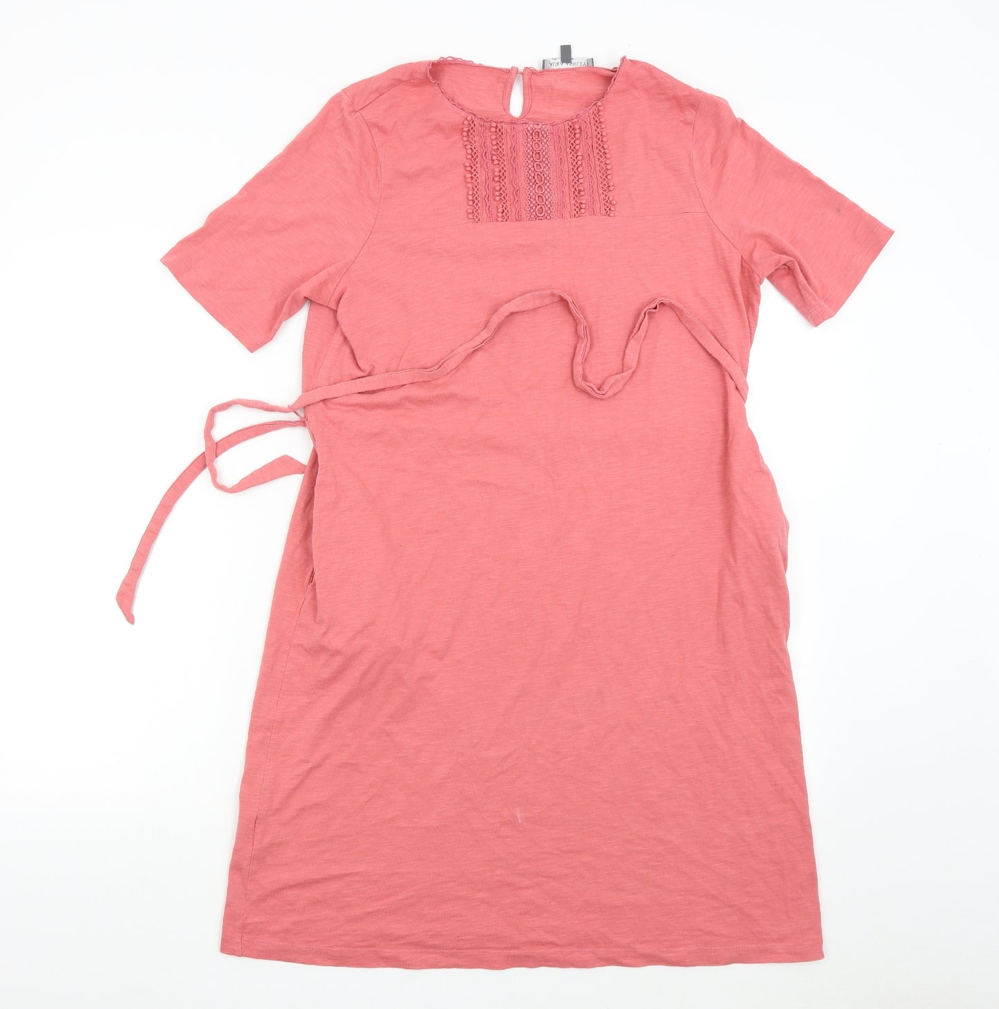 Laura Ashley Womens Pink   T-Shirt Dress  Size 14