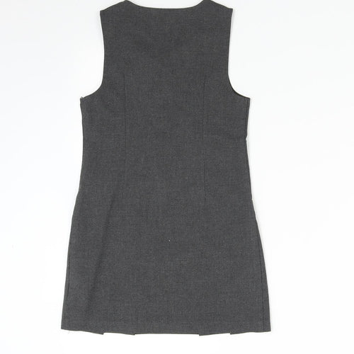 M&S Girls Grey   Pinafore/Dungaree Dress  Size 5-6 Years