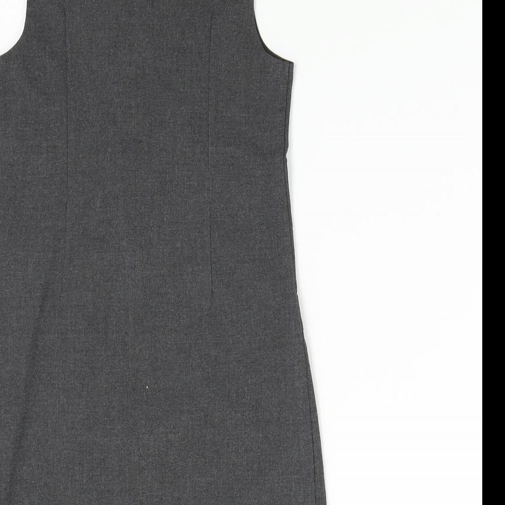 M&S Girls Grey   Pinafore/Dungaree Dress  Size 5-6 Years