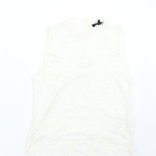 New Look Womens Ivory  Lace Basic Blouse Size 12