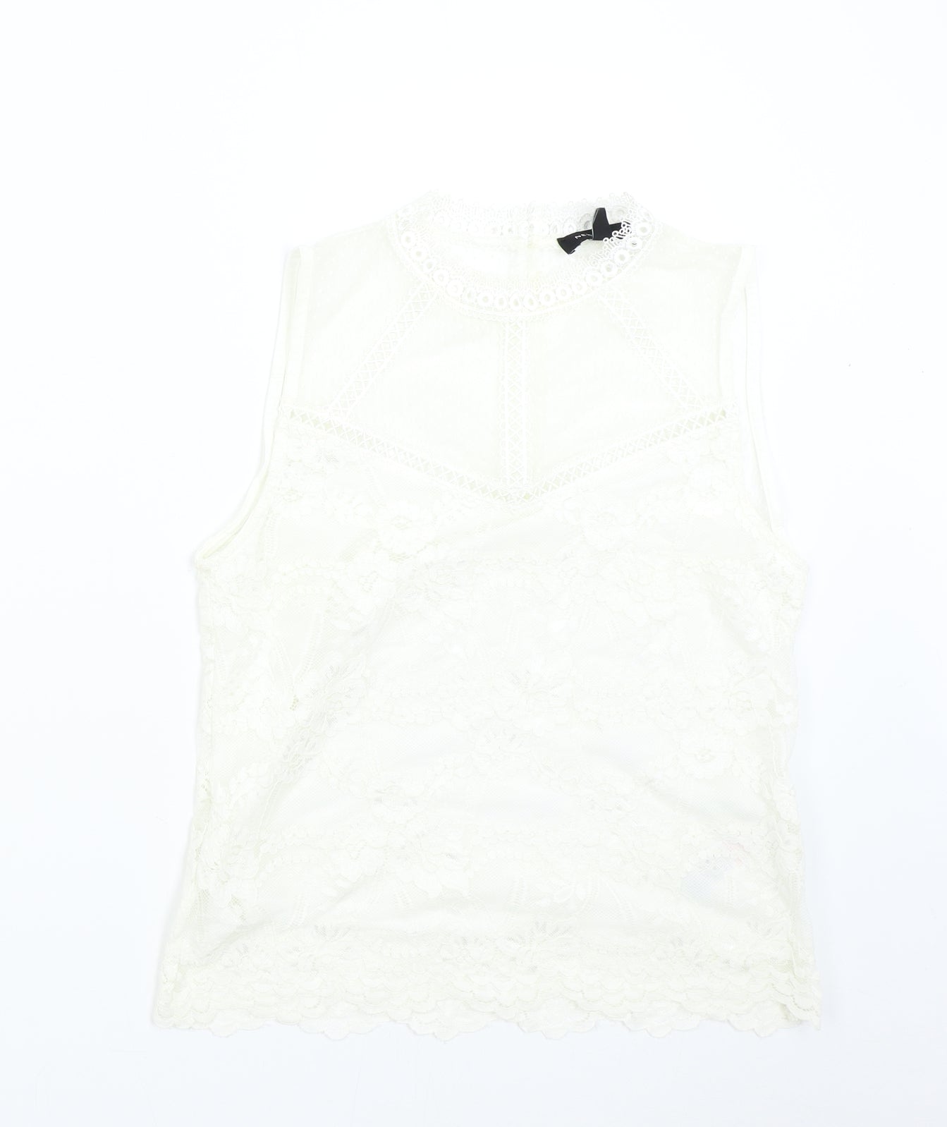 New Look Womens Ivory  Lace Basic Blouse Size 12