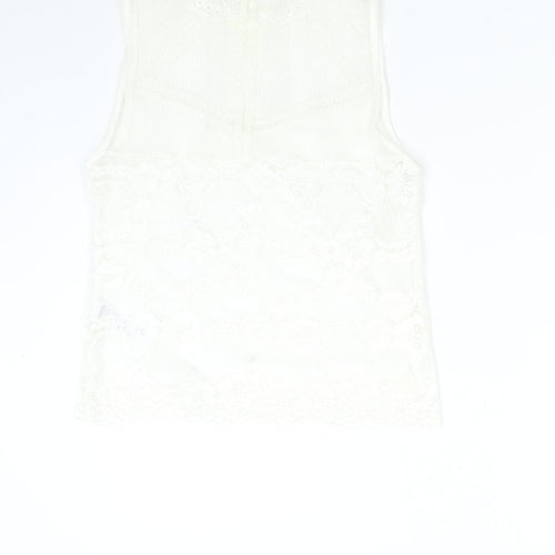 New Look Womens Ivory  Lace Basic Blouse Size 12