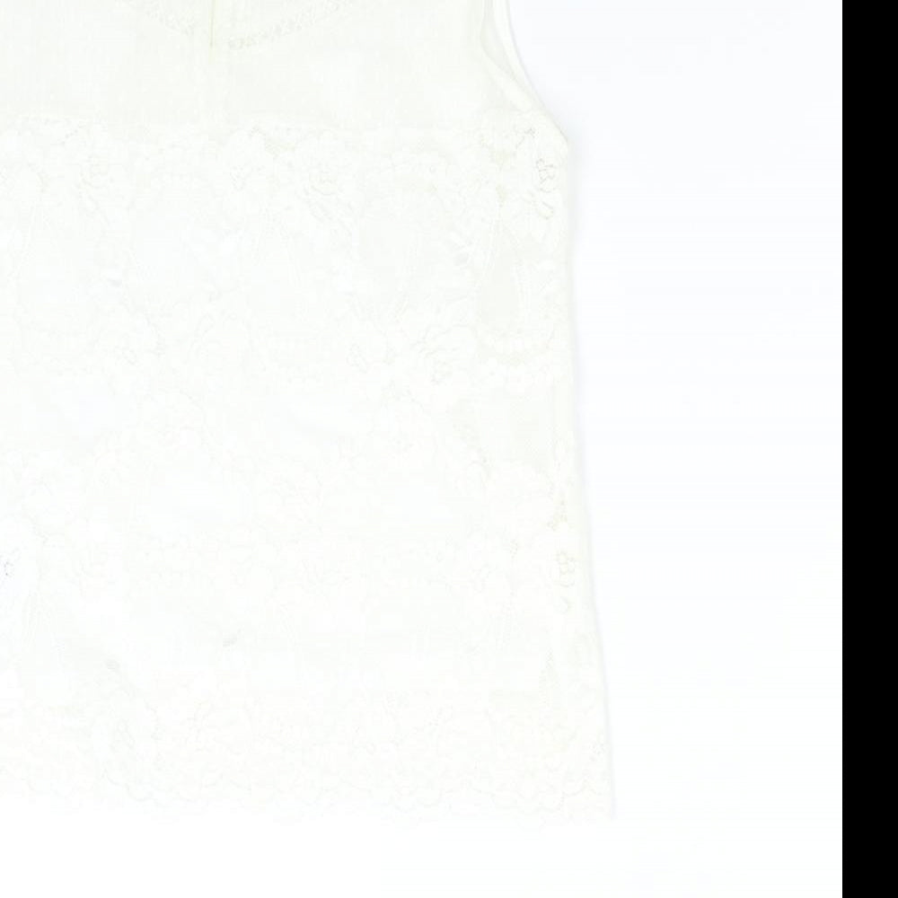 New Look Womens Ivory  Lace Basic Blouse Size 12
