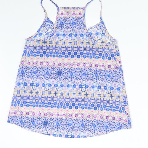 New Look Womens Blue Geometric  Camisole Tank Size 8