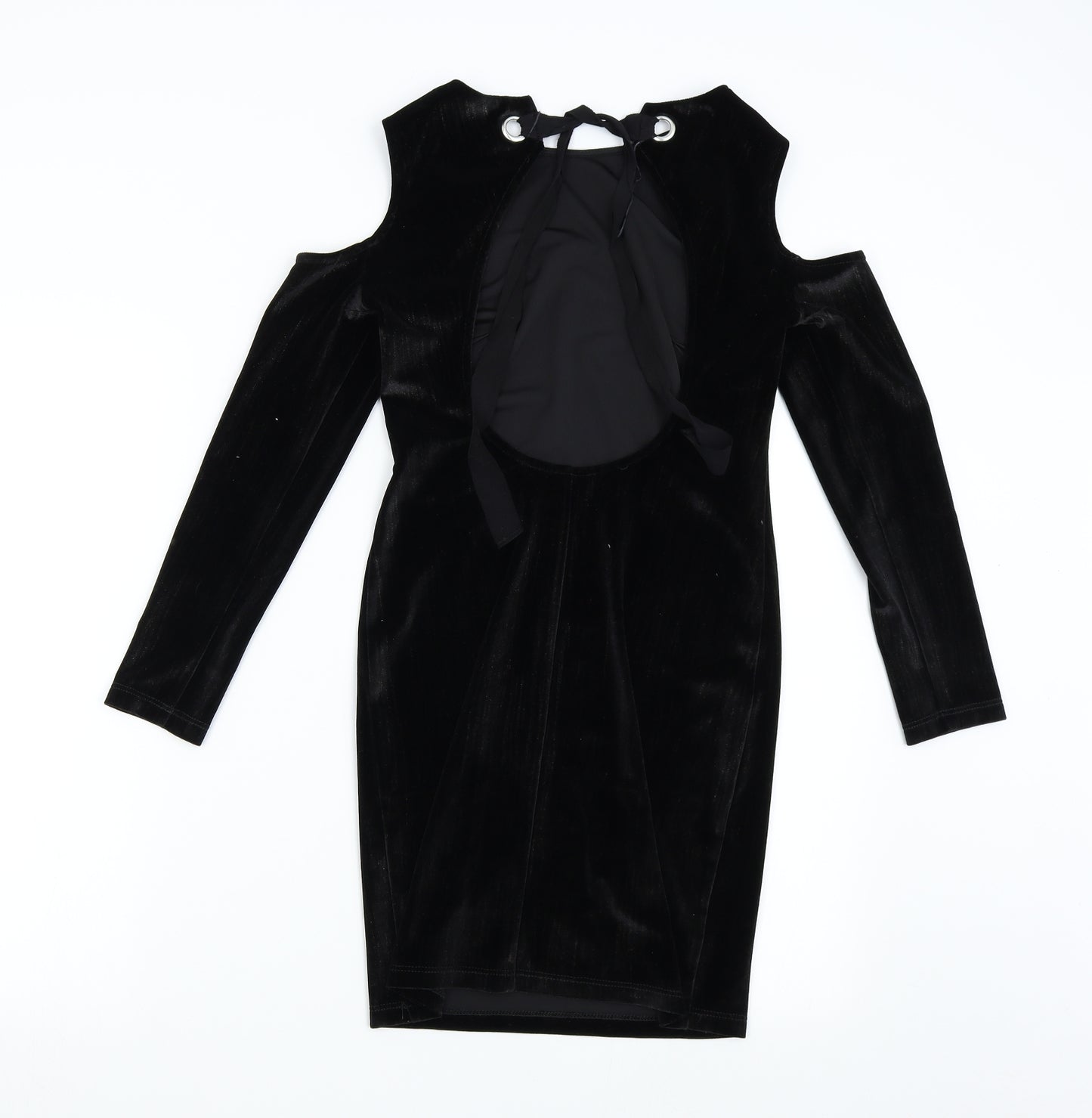T opshop Womens Black  Velvet Bodycon  Size 8