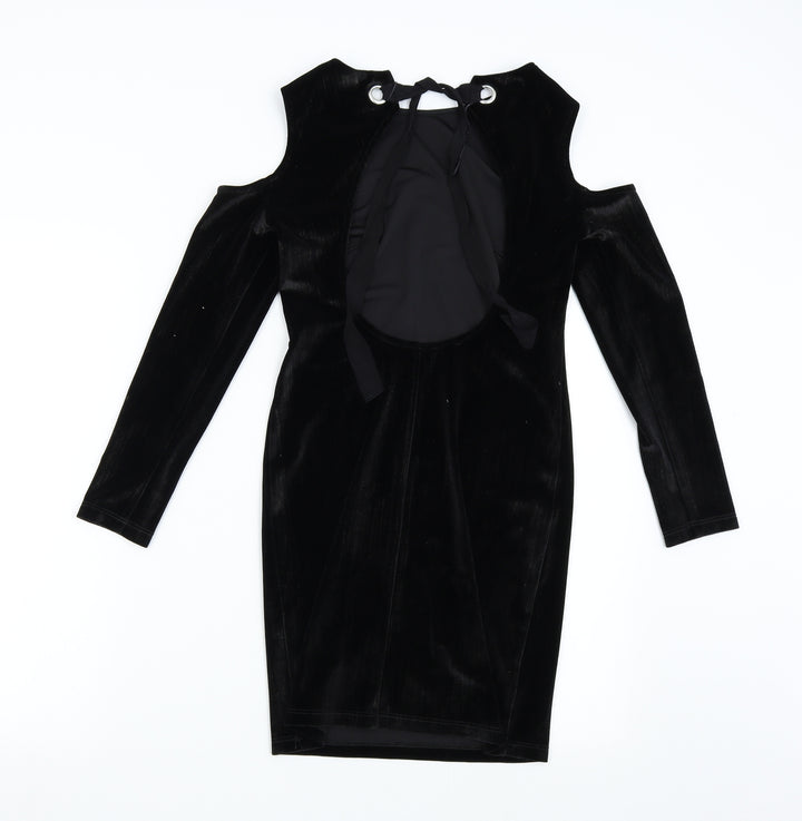 T opshop Womens Black  Velvet Bodycon  Size 8