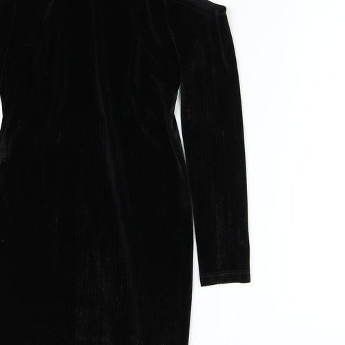 T opshop Womens Black  Velvet Bodycon  Size 8