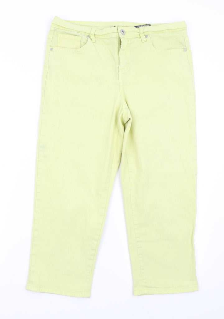 Style&Co Denim Womens Yellow Denim Capri Jeans Size 10 L21 in