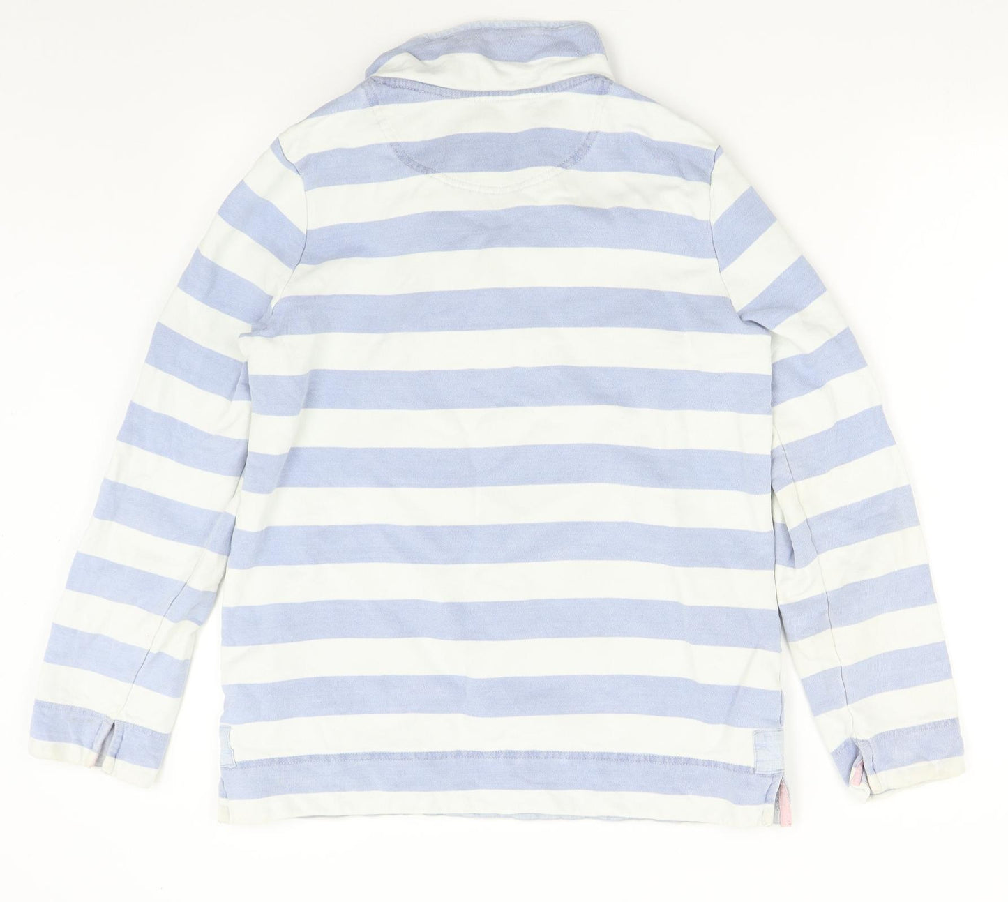Joules Womens Blue Striped  Henley Sweatshirt Size 14