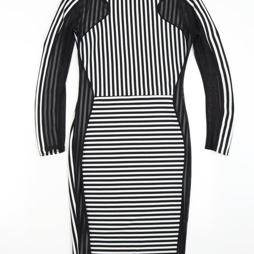 Ribbon Womens Multicoloured Striped  Bodycon  Size 8