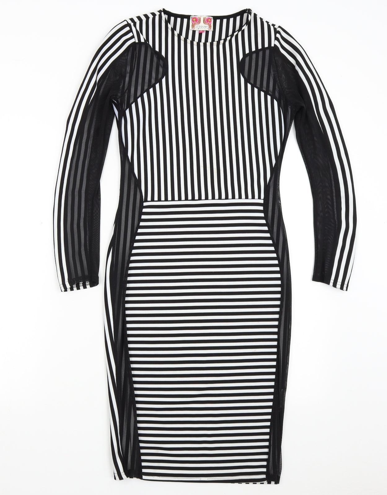 Ribbon Womens Multicoloured Striped  Bodycon  Size 8