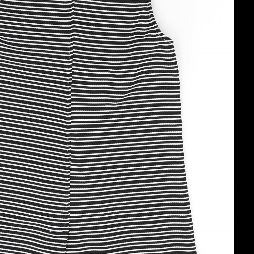 Papaya Womens Black Striped  Gilet Waistcoat Size 18