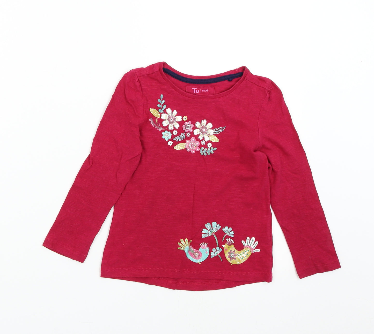 TU Girls Pink   Basic T-Shirt Size 2-3 Years