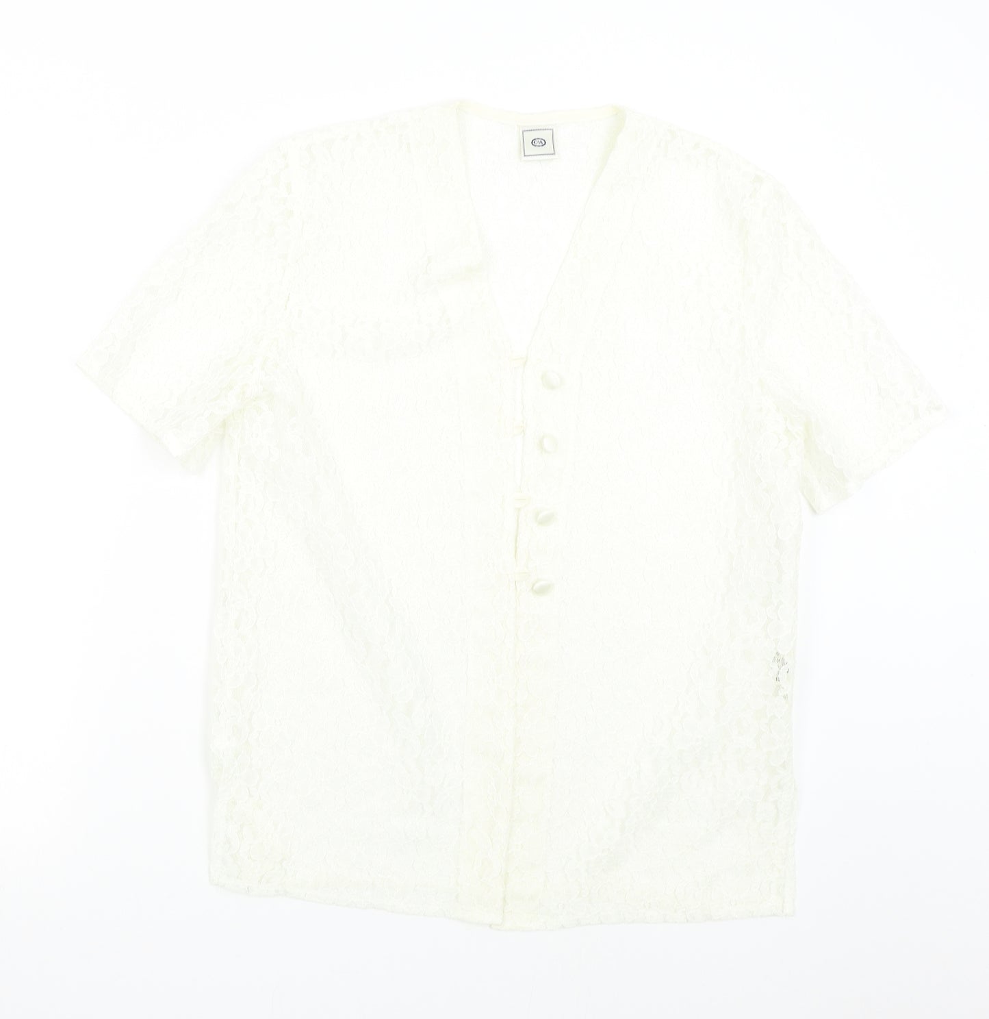 C&A Womens Ivory  Lace Basic Blouse Size 12