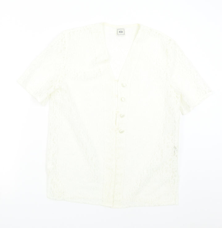 C&A Womens Ivory  Lace Basic Blouse Size 12