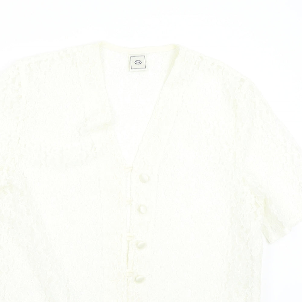 C&A Womens Ivory  Lace Basic Blouse Size 12