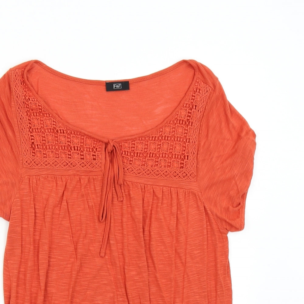 F&F Womens Orange   Basic Blouse Size 12