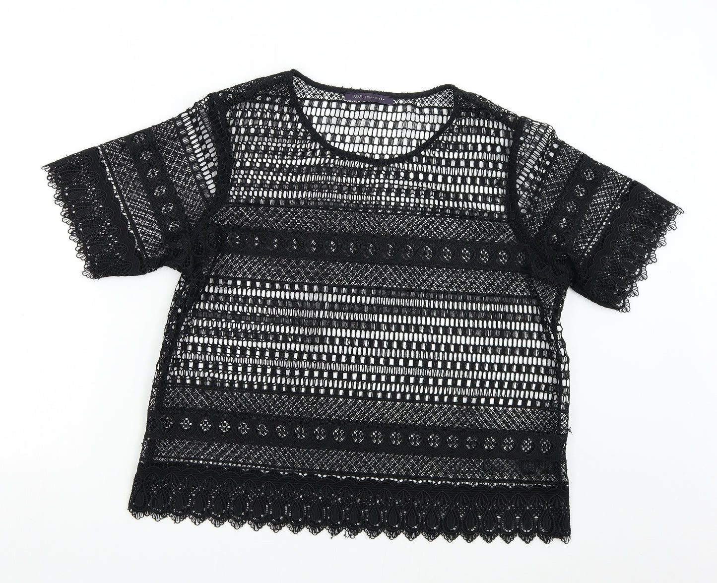 M&S Womens Black   Basic T-Shirt Size 14
