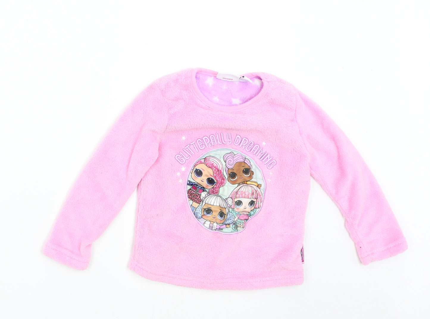 Primark Girls Pink Solid Fleece Top Pyjama Top Size 3-4 Years  - LOL Surprise! Dolls