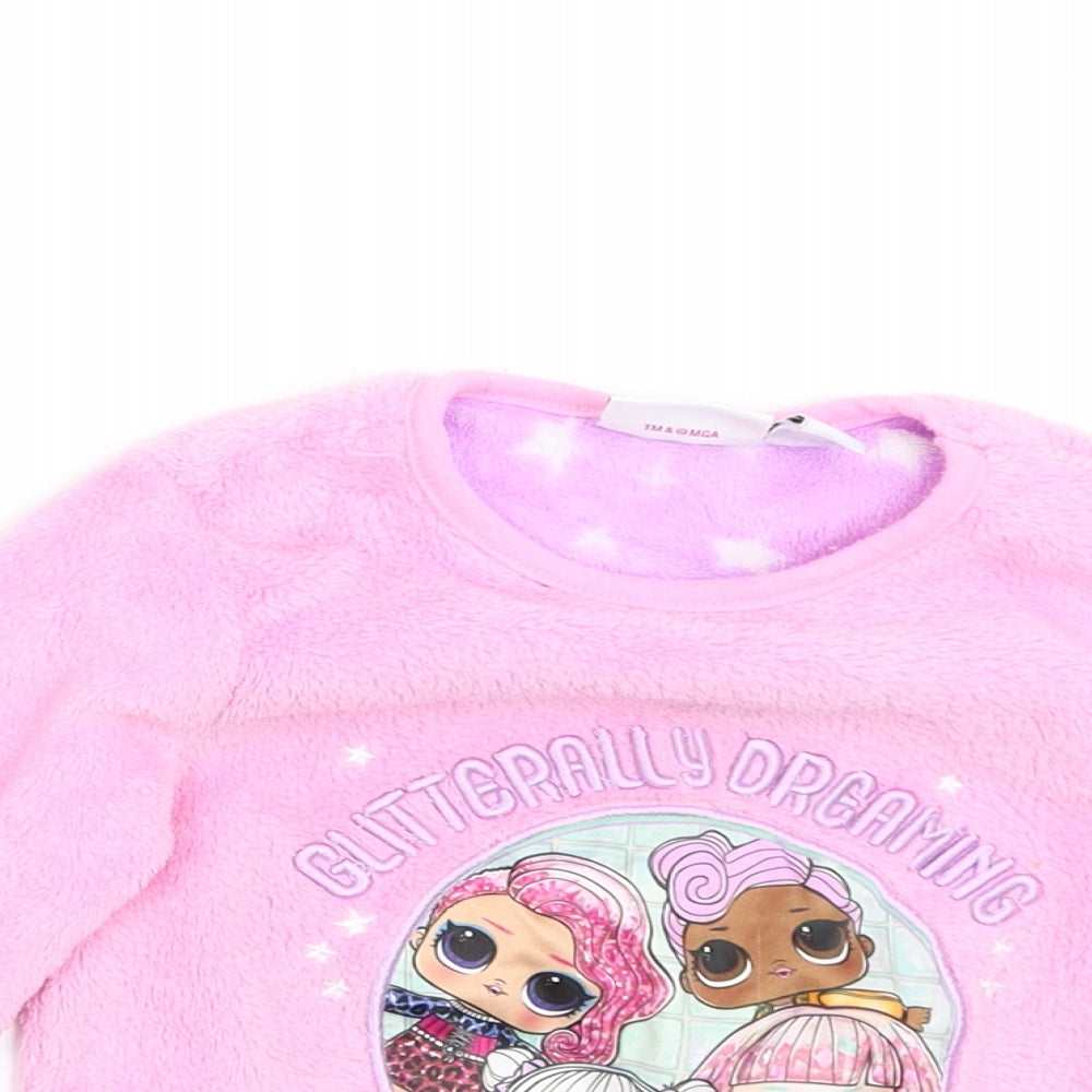 Primark Girls Pink Solid Fleece Top Pyjama Top Size 3-4 Years  - LOL Surprise! Dolls