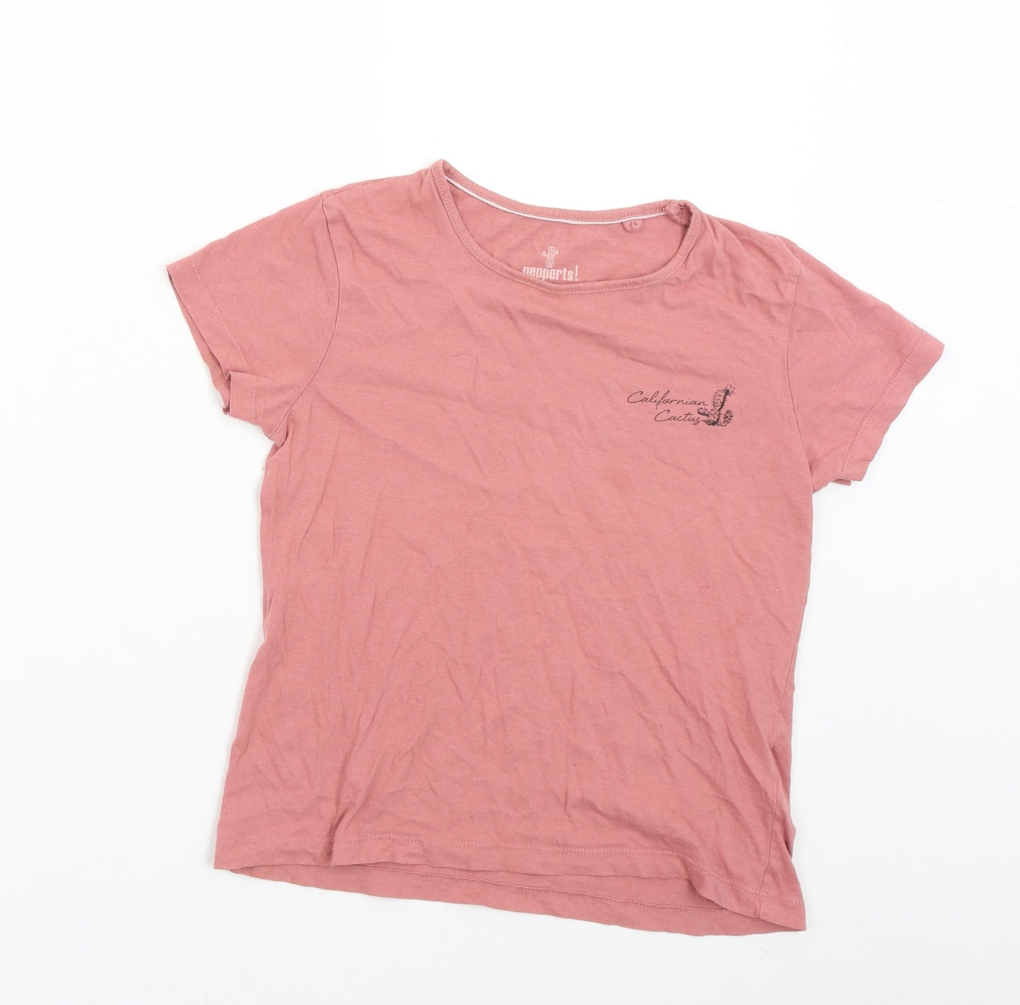 Pepperts Girls Pink   Basic T-Shirt Size 9-10 Years  - California Cactus
