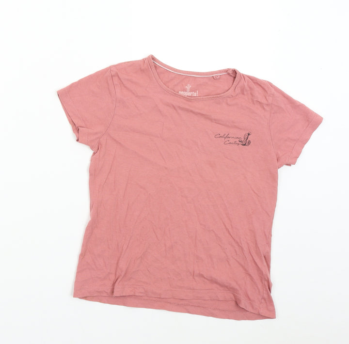 Pepperts Girls Pink   Basic T-Shirt Size 9-10 Years  - California Cactus