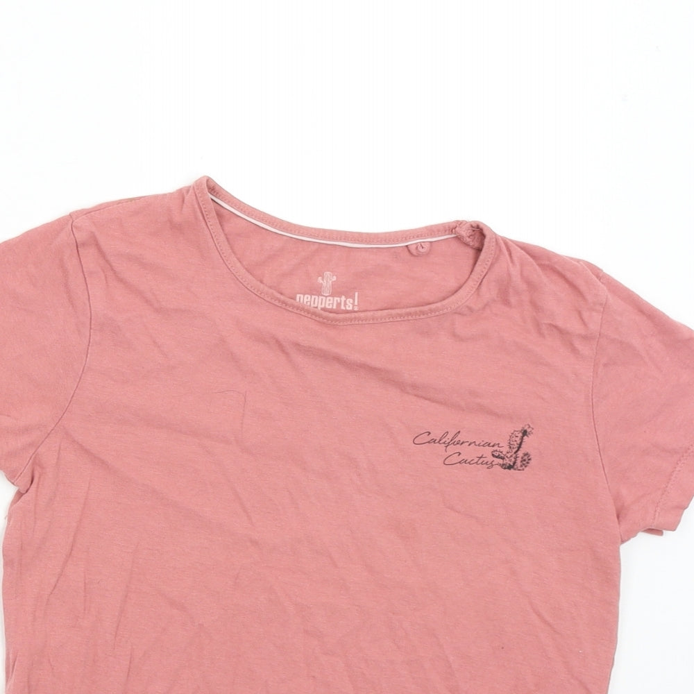 Pepperts Girls Pink   Basic T-Shirt Size 9-10 Years  - California Cactus