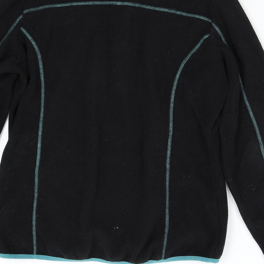 Crane Womens Black  Fleece Henley Jumper Size M