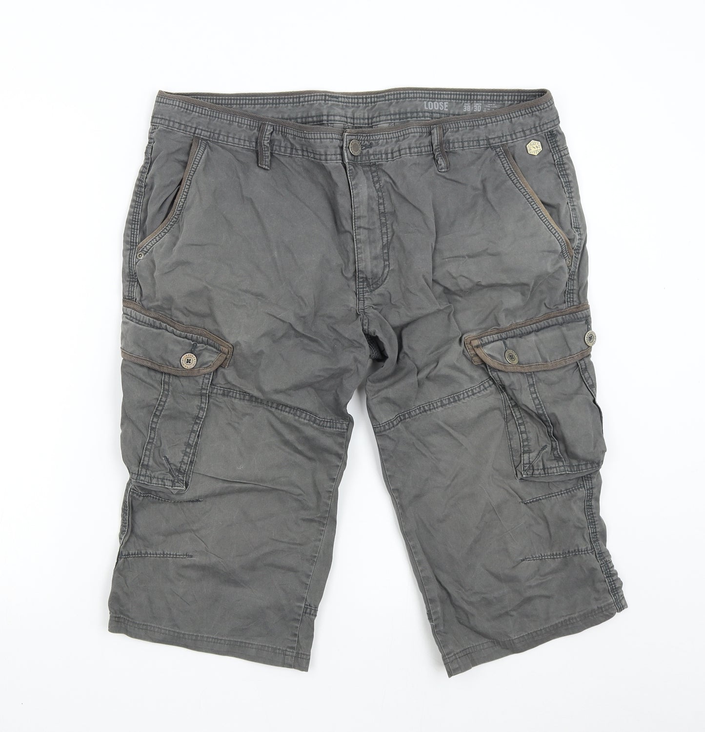 F&F Mens Grey   Cargo Shorts Size 38