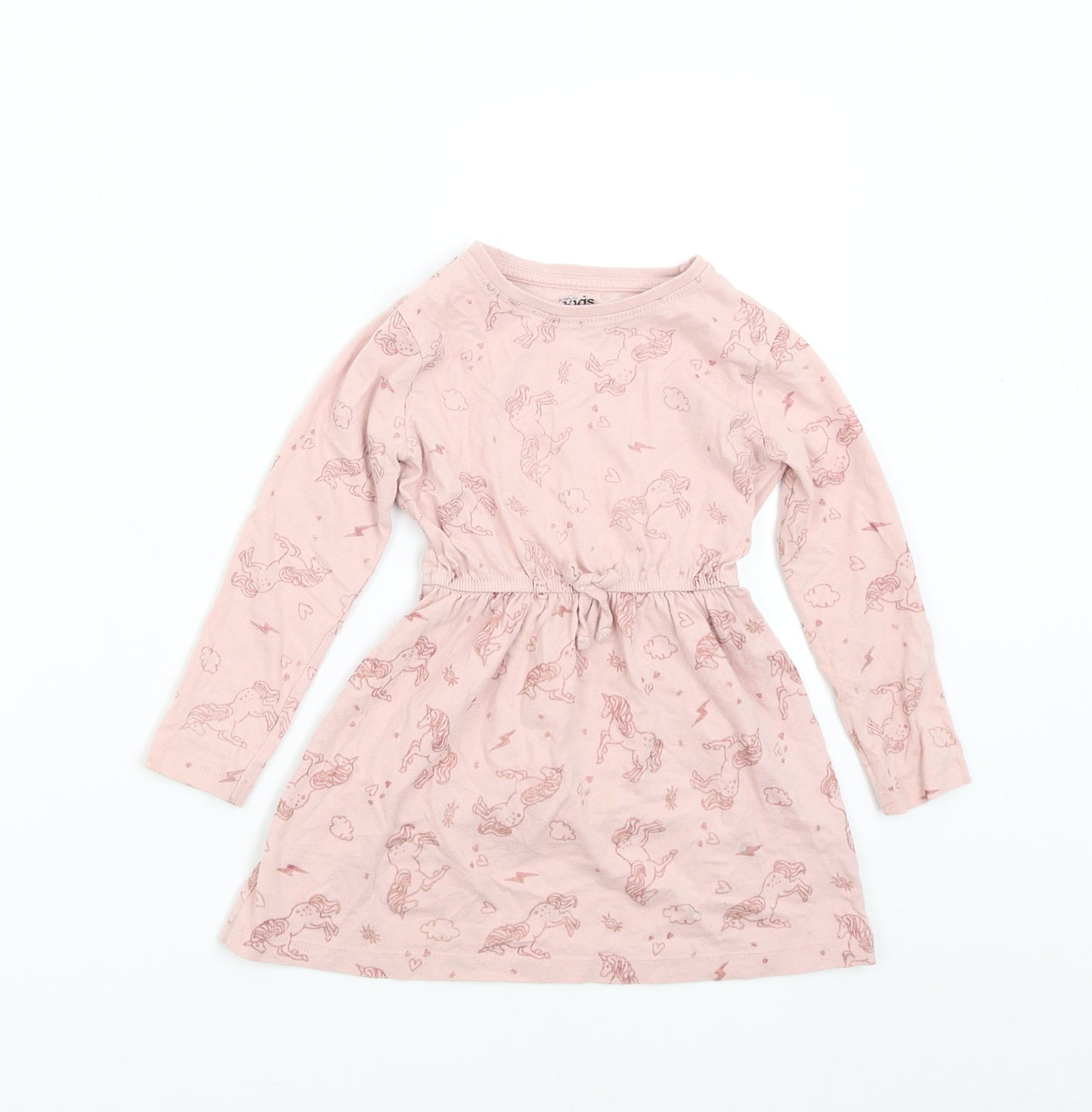 M&Co Girls Pink   T-Shirt Dress  Size 4-5 Years  - Unicorn