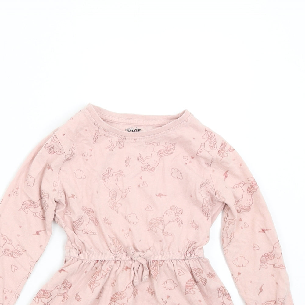 M&Co Girls Pink   T-Shirt Dress  Size 4-5 Years  - Unicorn
