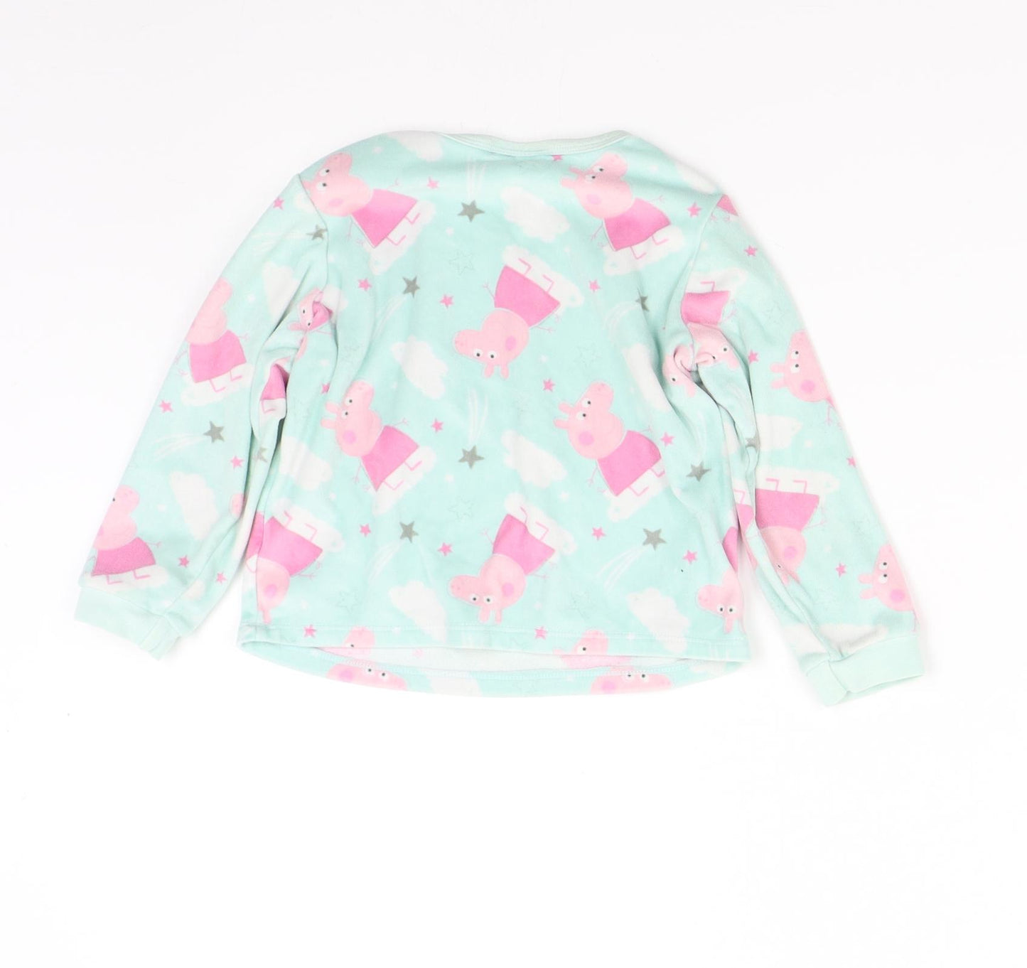 M&Co Girls Green Solid Fleece Top Pyjama Top Size 3-4 Years  - peppa Pig