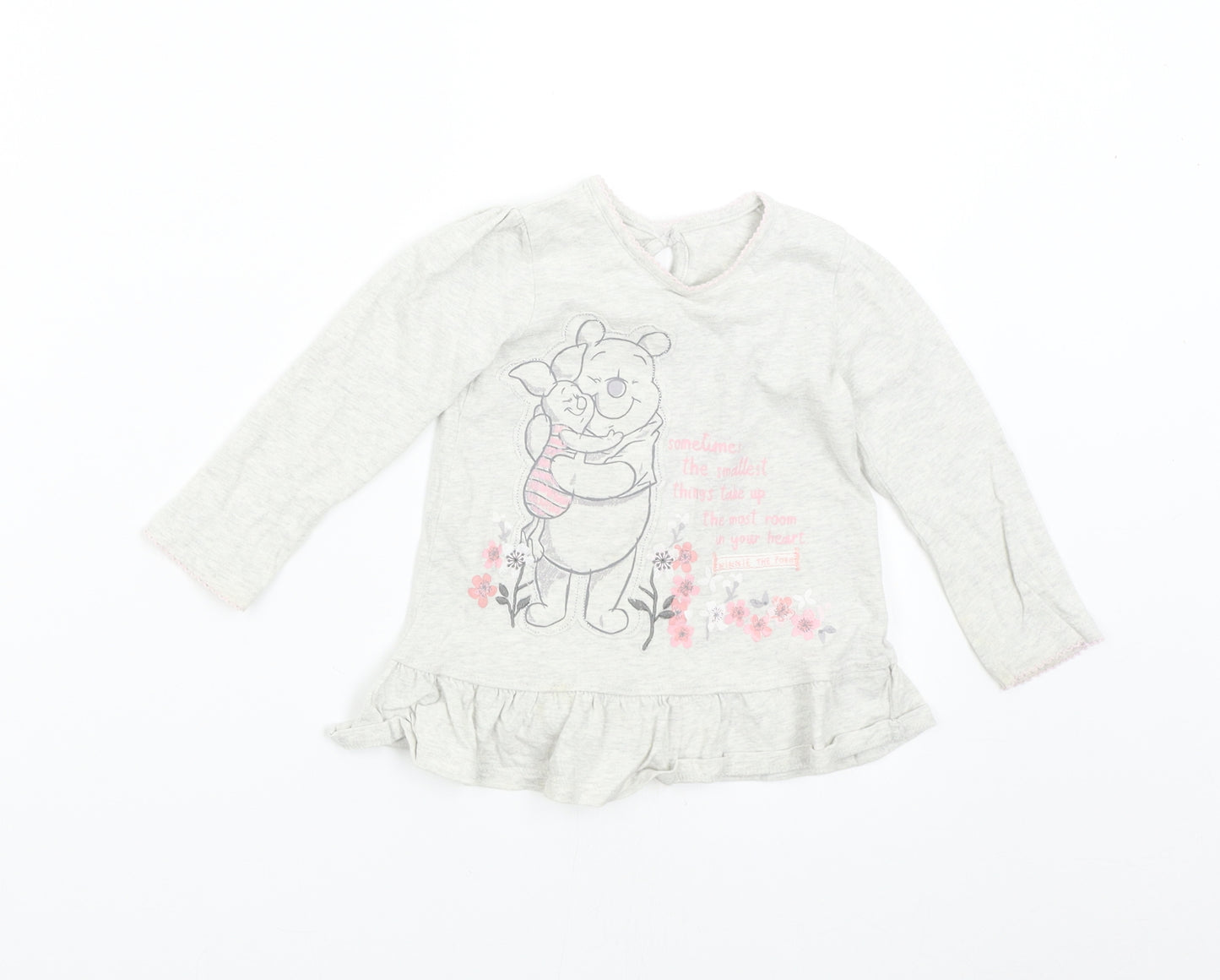 George Baby Grey   Basic T-Shirt Size 12-18 Months  - Winnie the Pooh