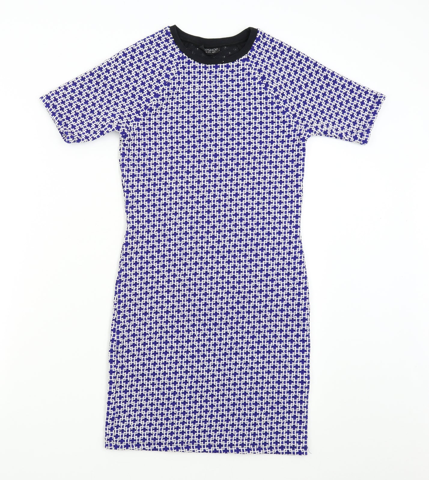 Topshop Womens Blue Geometric  Shift  Size 10