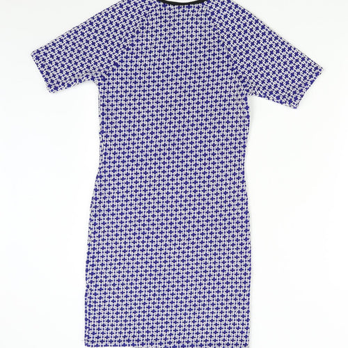 Topshop Womens Blue Geometric  Shift  Size 10