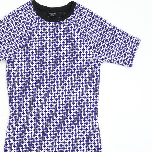 Topshop Womens Blue Geometric  Shift  Size 10