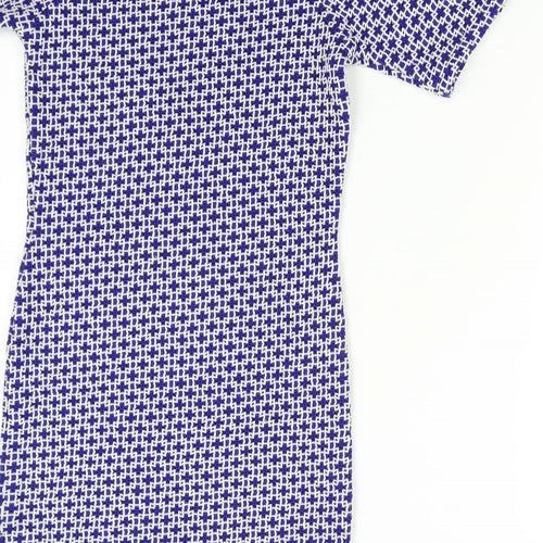 Topshop Womens Blue Geometric  Shift  Size 10