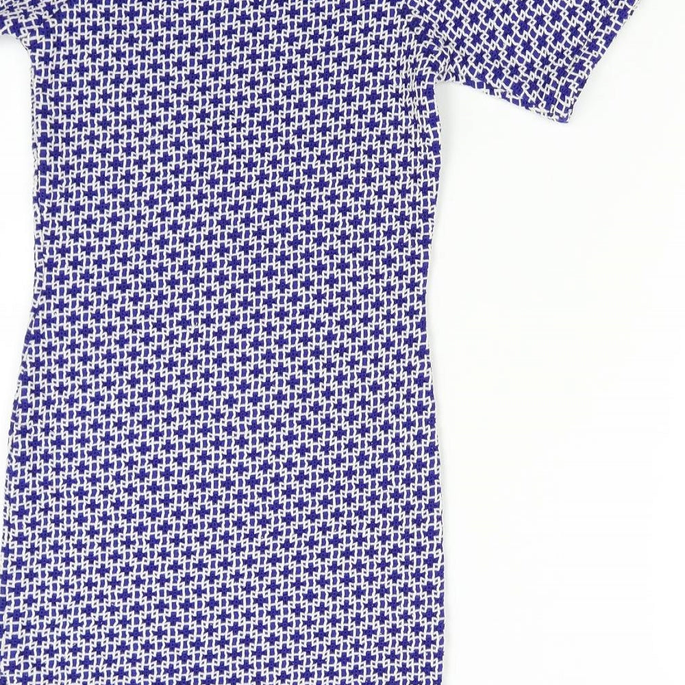 Topshop Womens Blue Geometric  Shift  Size 10