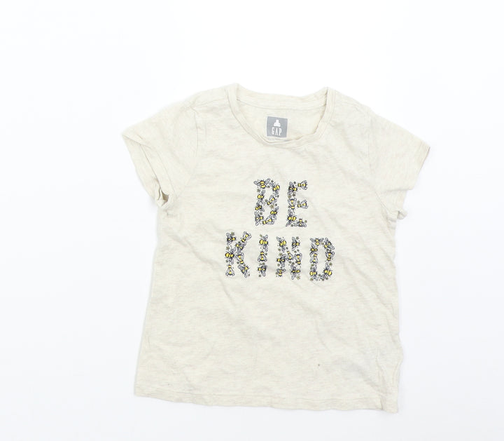 Gap Boys Beige   Basic T-Shirt Size 4 Years  - Be Kind