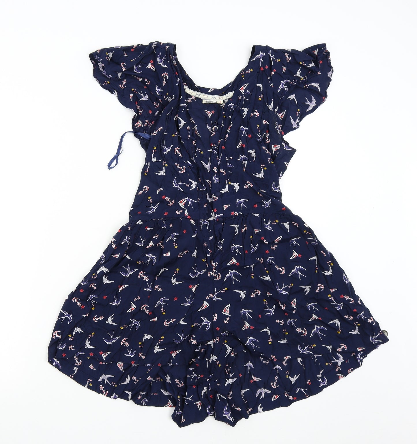 Soul&Cal&Co Womens Blue   Jumpsuit One-Piece Size 10  - Swallows