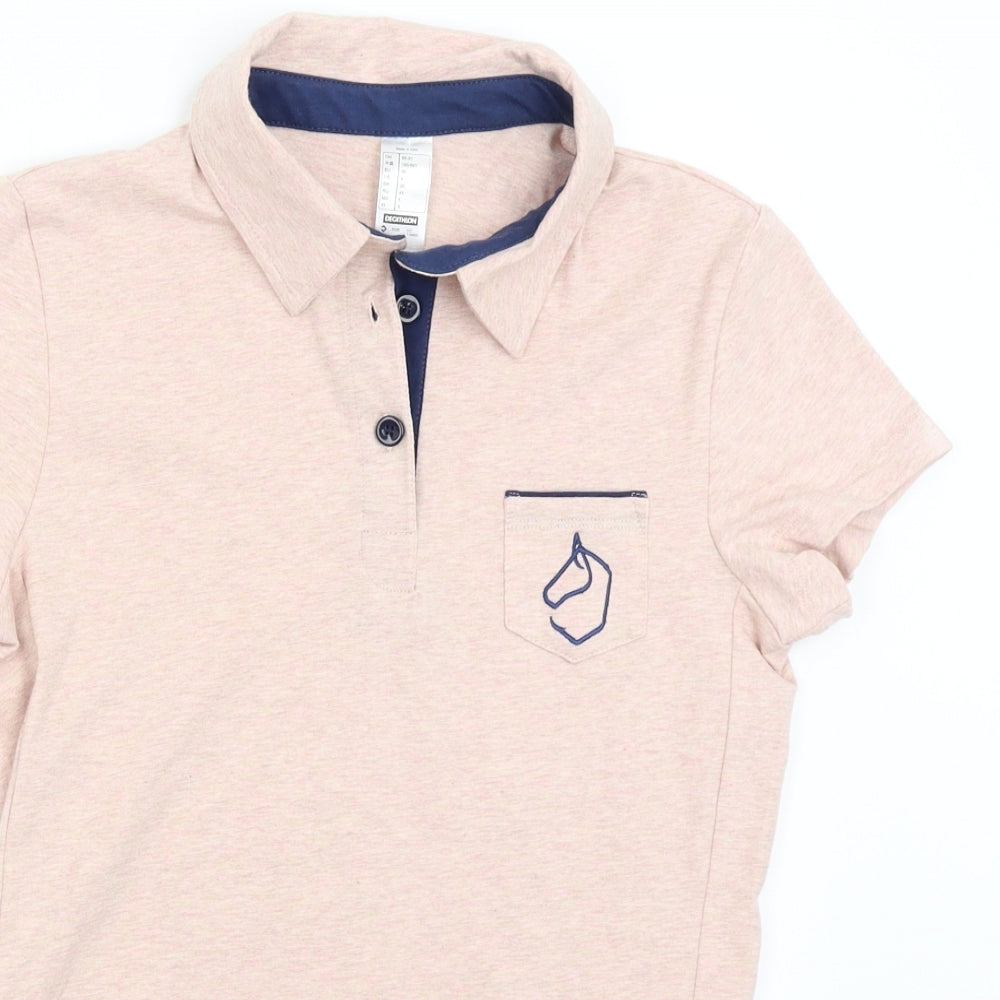 Decthlon Womens Pink   Basic Polo Size 10  - Equestrian