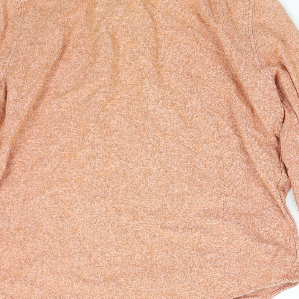 Mantaray Mens Orange    Button-Up Size M