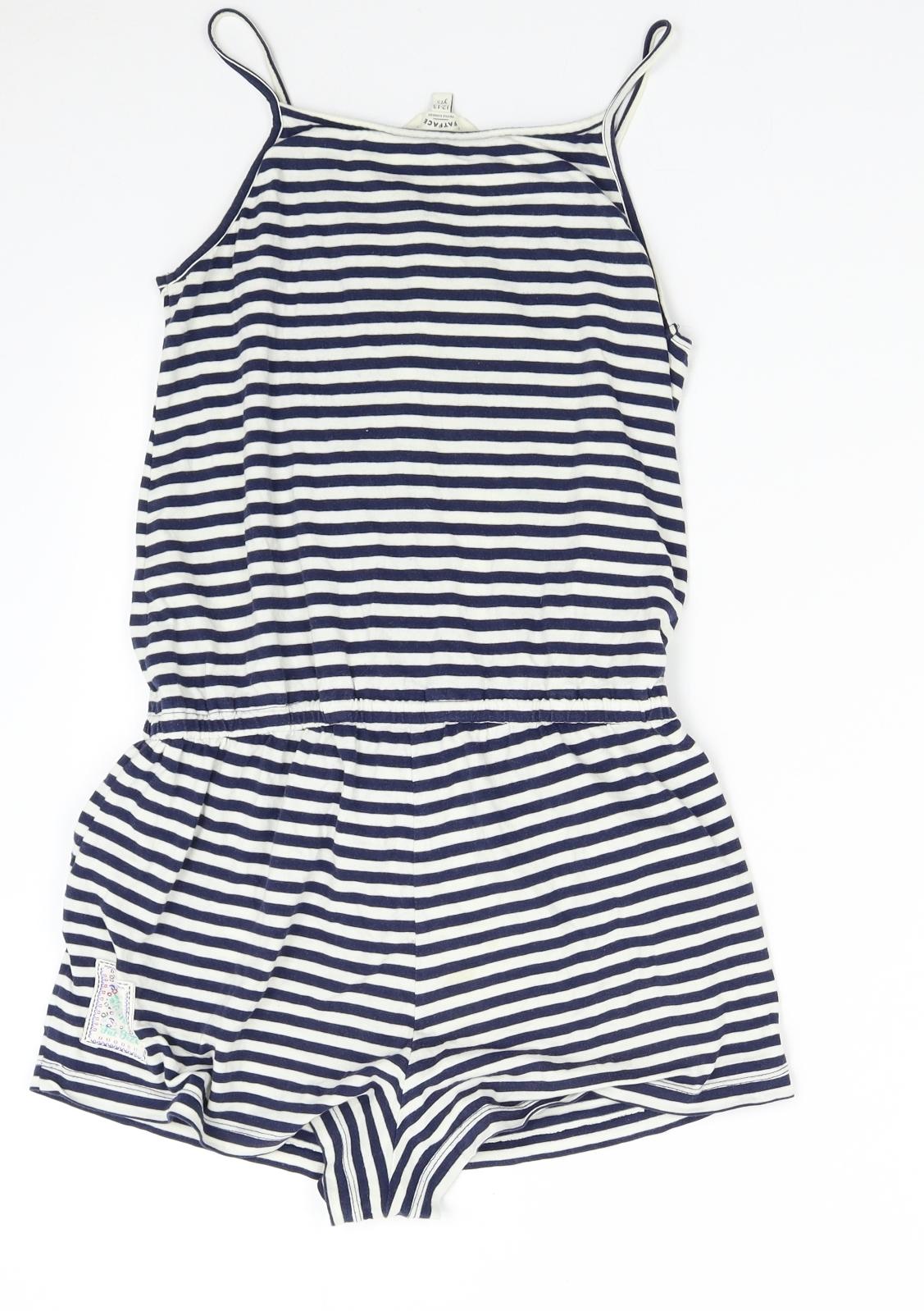 Fat Face Girls Blue Striped  Playsuit One-Piece Size 12-13 Years