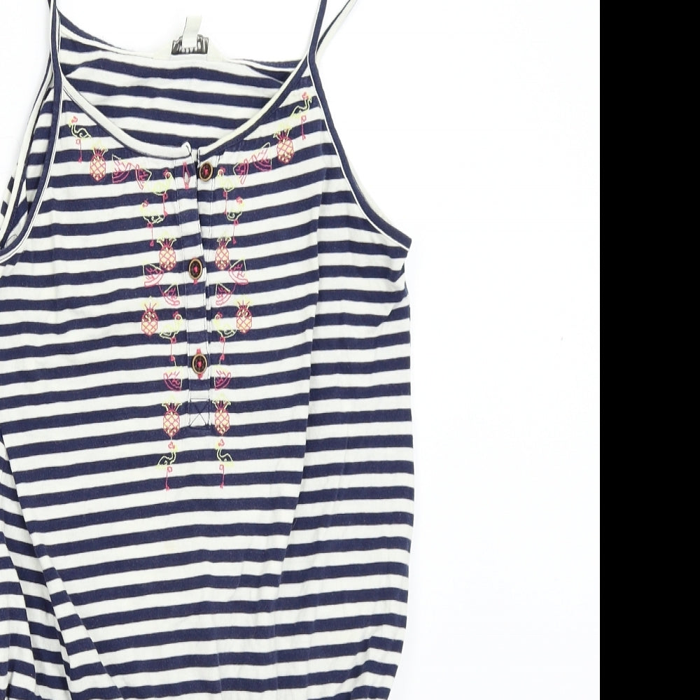 Fat Face Girls Blue Striped  Playsuit One-Piece Size 12-13 Years