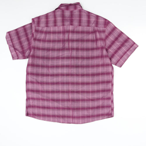 M&S Mens Pink Check   Button-Up Size M