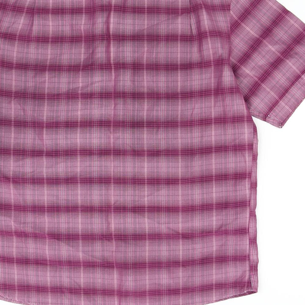 M&S Mens Pink Check   Button-Up Size M