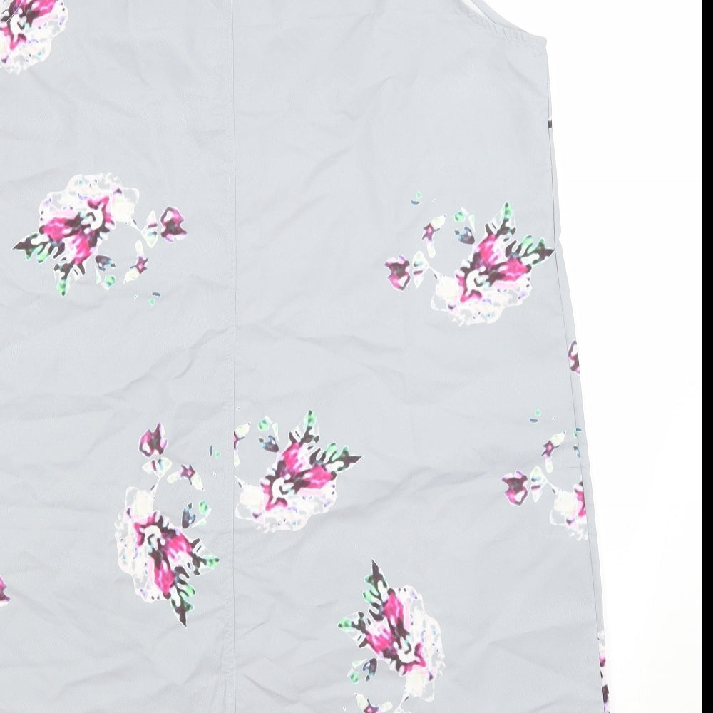 Miss Look Womens Grey Floral  A-Line  Size 2XL