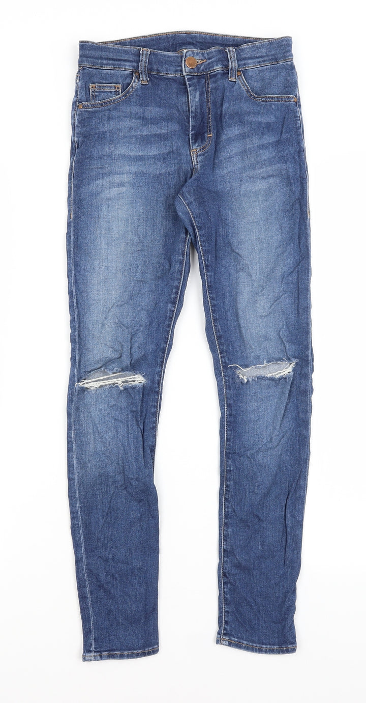 Topshop Womens Blue Skinny Jeans Size 25 in L25 in
