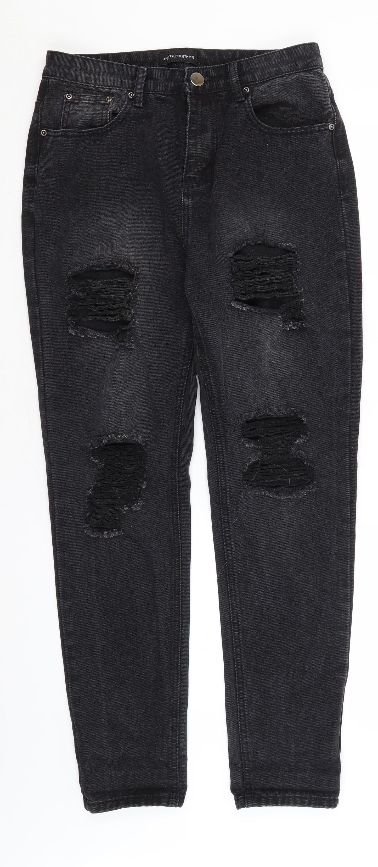 Pretty Little Thing Womens Black   Mom Jeans Size 10 L29 in