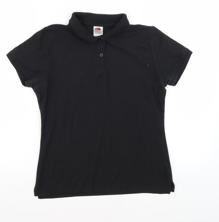 Fruit of the Loom Womens Black   Basic Polo Size M